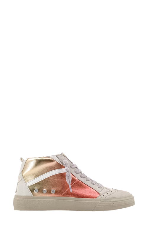 Shushop Riley Mid Top Sneaker In Gold