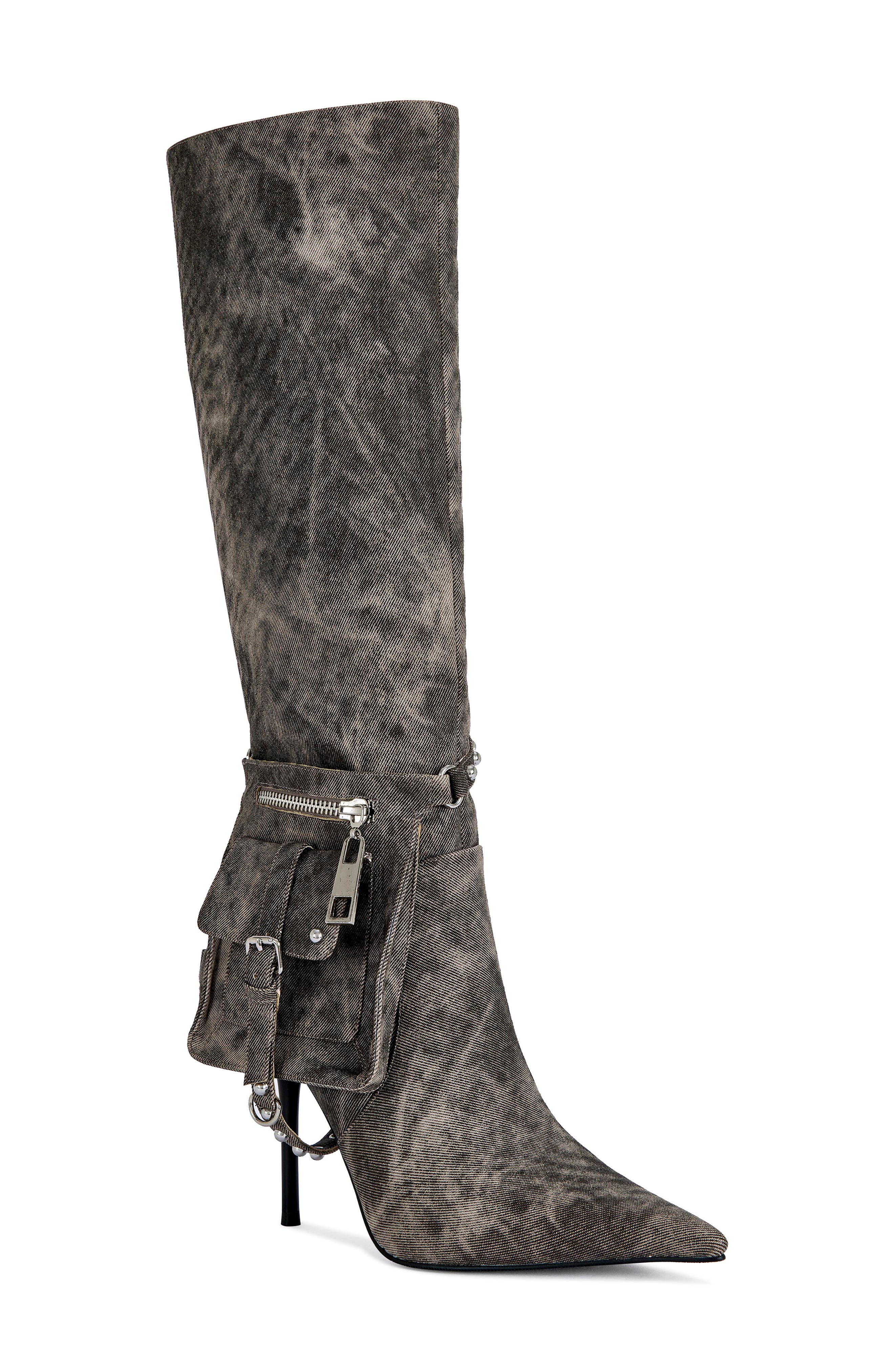 AZALEA WANG Rondel Knee High Boot, Main, color, Brown Multi