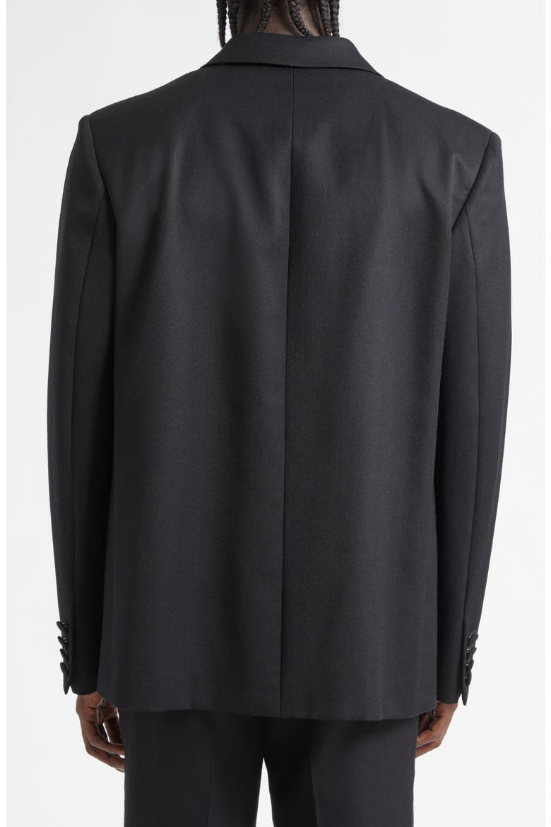Peak Lapel Black Wool Tuxedo Jacket, Alternate, color, BLACK