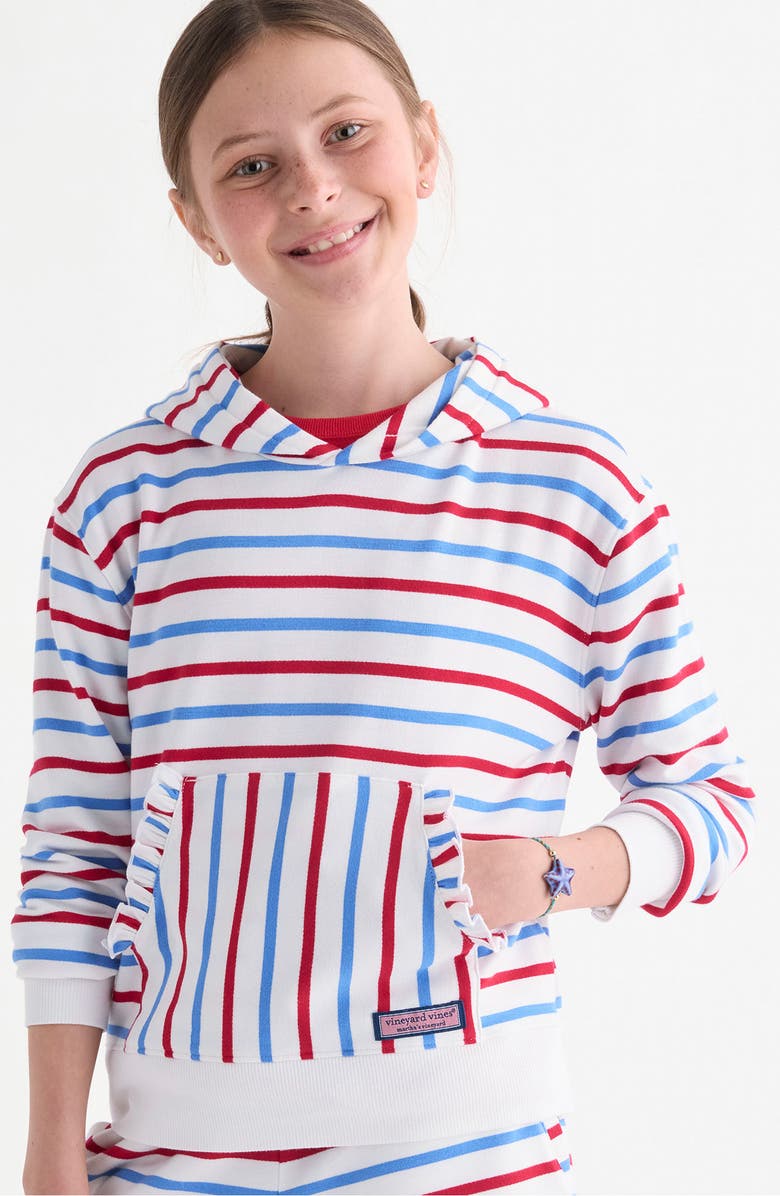 vineyard vines Kids' Dreamcloth Hoodie, Alternate, color, Red White Blue Stripe