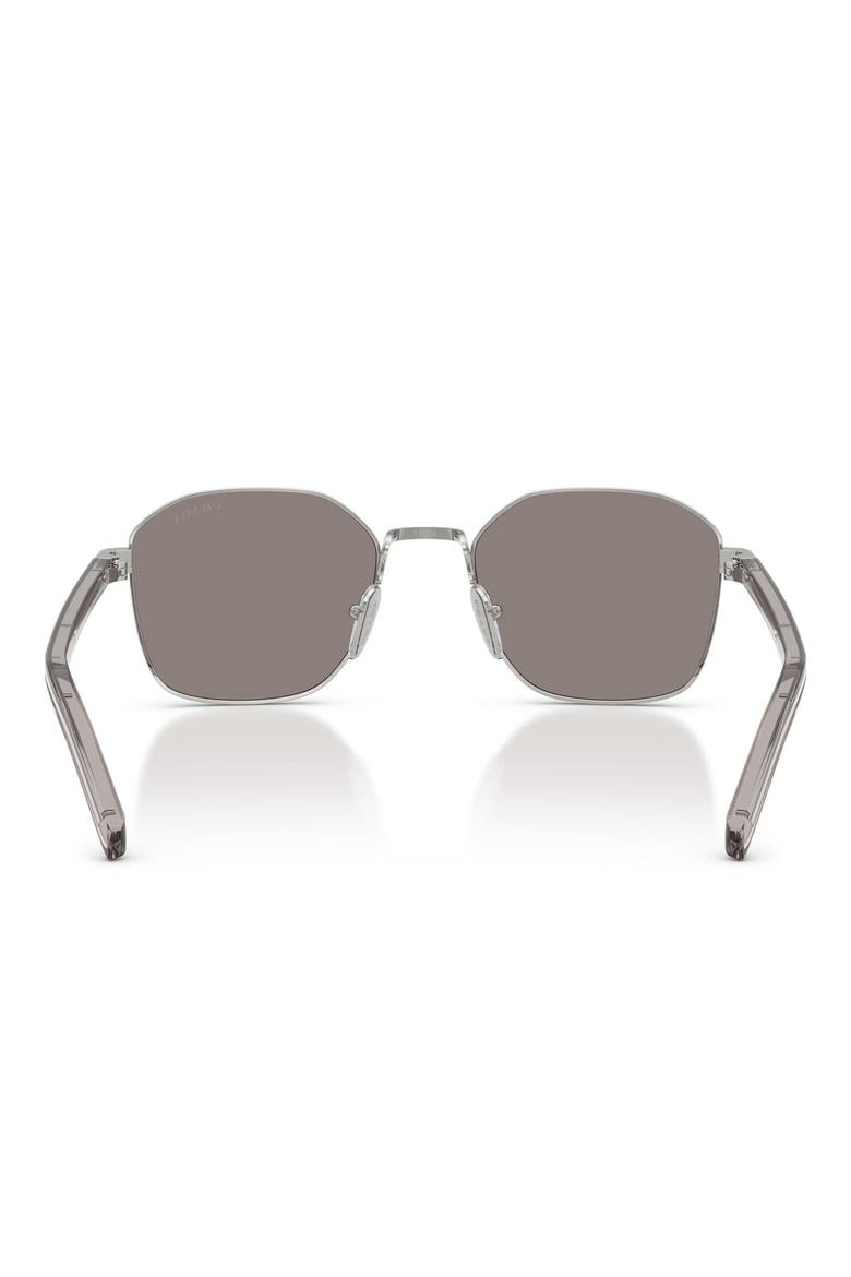 53mm Square Sunglasses, Alternate, color, SILVER / DARK GREY