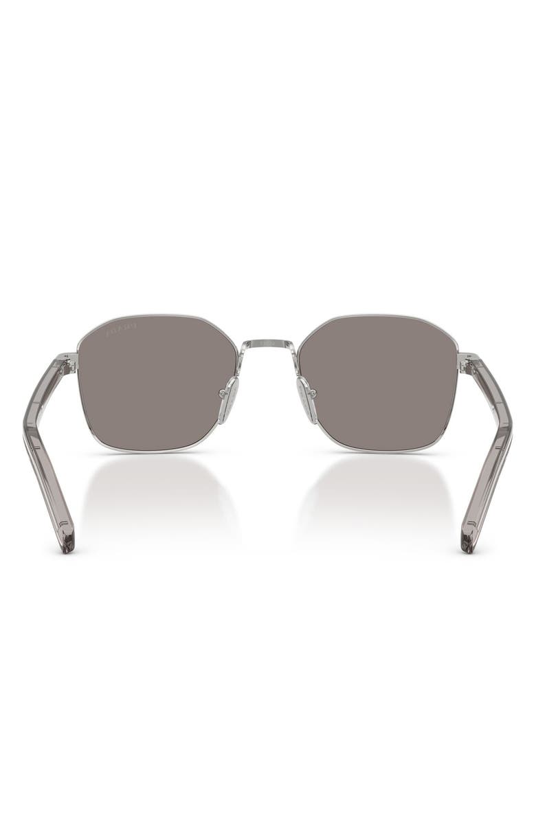 Prada 53mm Square Sunglasses, Alternate, color, Silver / Dark Grey