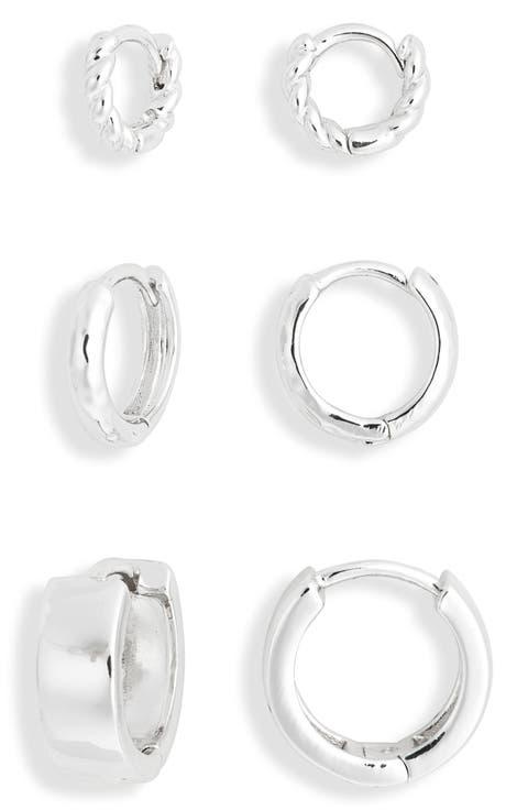 Demi Fine 3-Pack Huggie Hoop Earrings