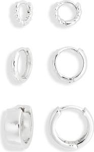 NORDSTROM RACK Demi Fine 3-Pack Huggie Hoop Earrings