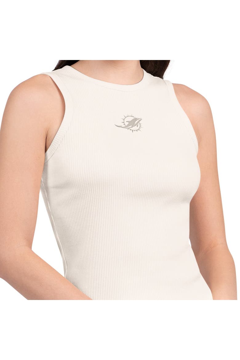 Women's  Starter  White Miami Dolphins Athleisure Cropped Tank Top, Alternate, color, White