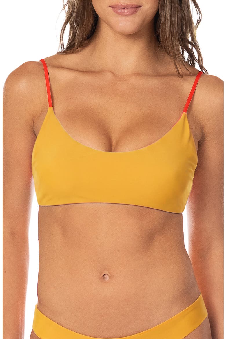 Jungle Sway Lanai Reversible Bikini Top, Alternate, color, OPEN YELLOW
