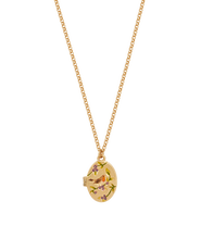 Fable England Robin & Blackberry Gold Locket Chain Necklace