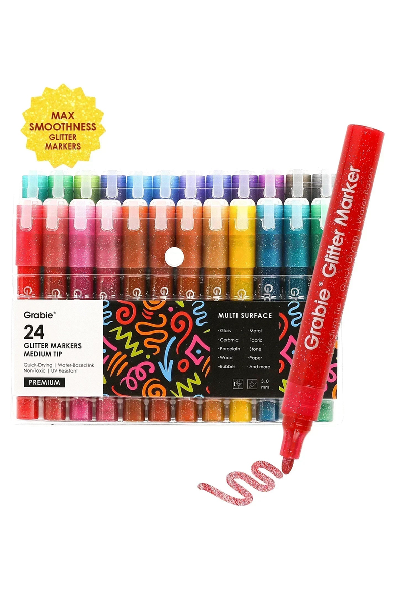 Iridescent Glitter Acrylic Paint Marker Set, Main, color, Iridescent Glitter