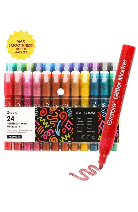 Iridescent Glitter Acrylic Paint Marker Set
