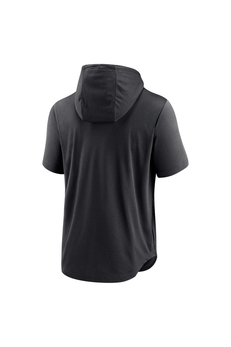 Men's Nike Black Colorado Rockies Logo Lockup Performance Short-Sleeved Pullover Hoodie, Alternate, color, Black
