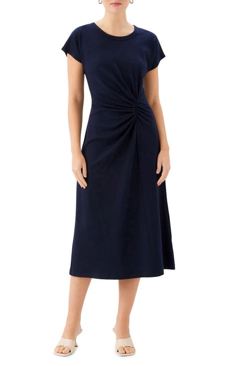 Aveline Side Twist Midi Dress