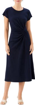 FIFTEEN TWENTY Aveline Side Twist Midi Dress