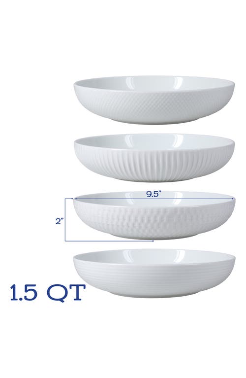 Bia Cordon Bleu Porcelain Assorted Textured Dinner Bowls, Set Of 4 In White