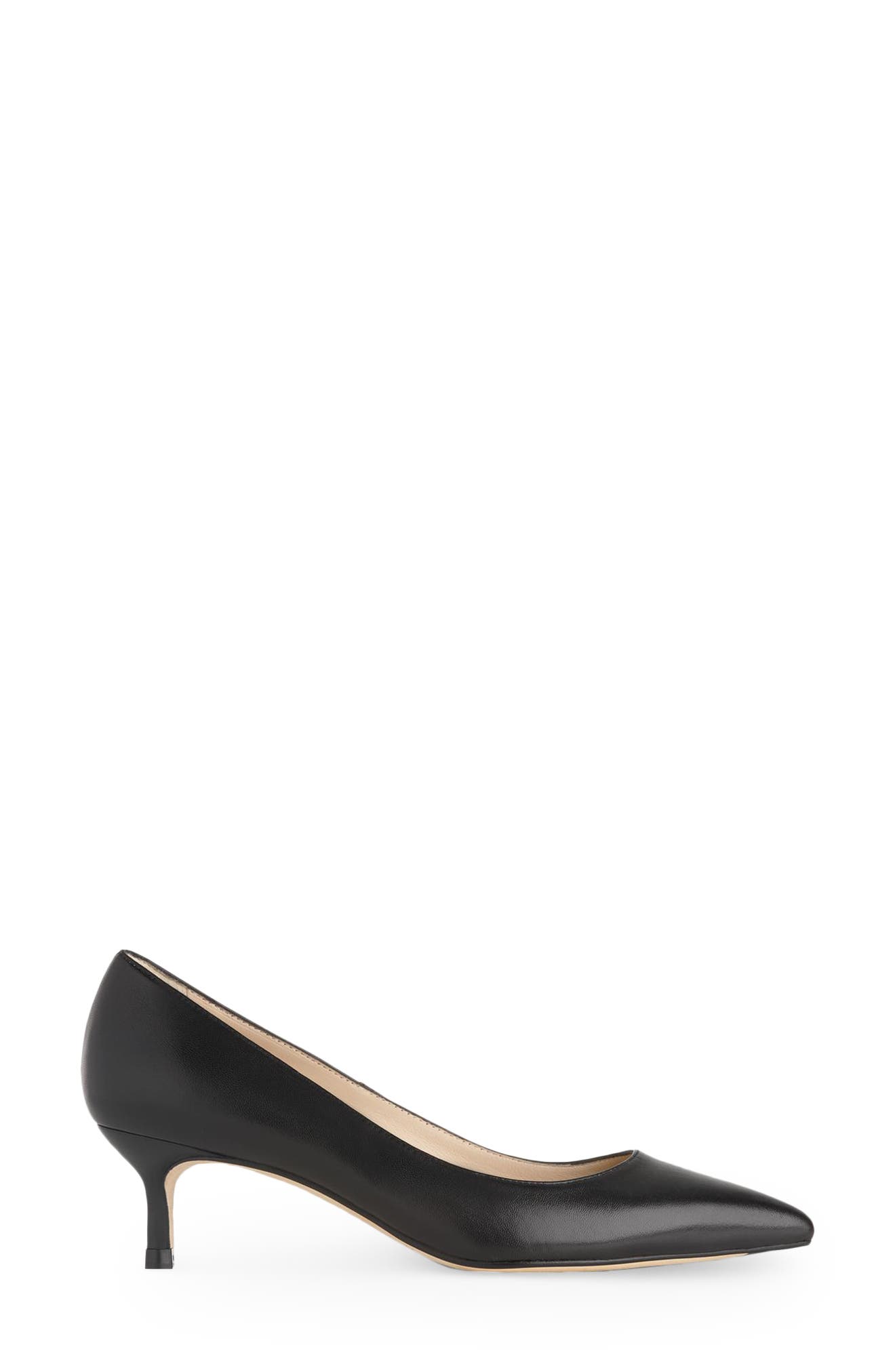 LK Bennett Audrey Pointed Toe Kitten Heel Pump, Alternate, color, Black
