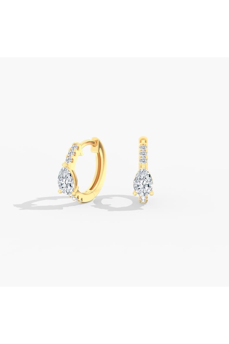 Dainty Pear Huggie Lab Diamond in 14K Gold, Main, color, Yellow Gold