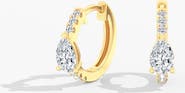 Everlee Dainty Pear Huggie Lab Diamond in 14K Gold