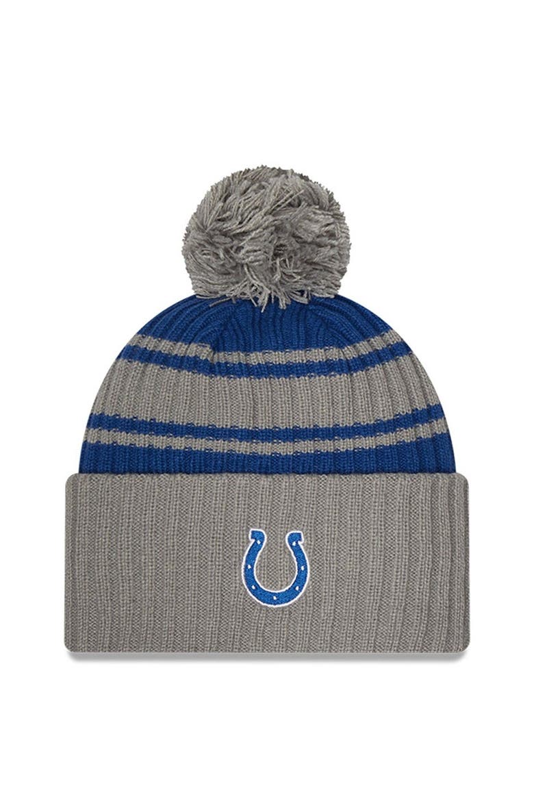 Men's New Era  Navy Indianapolis Colts 2022 Sideline Cuffed Pom Knit Hat, Alternate, color, Navy