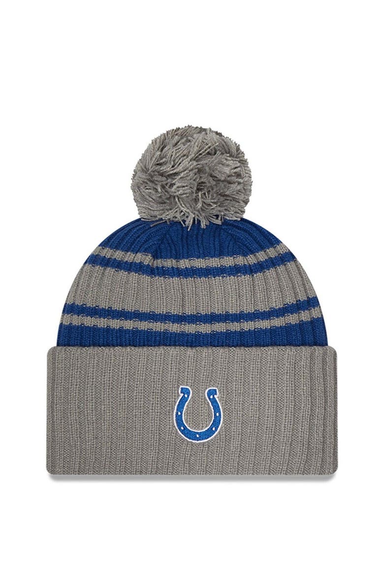 New Era Men's New Era  Navy Indianapolis Colts 2022 Sideline Cuffed Pom Knit Hat, Alternate, color, 
