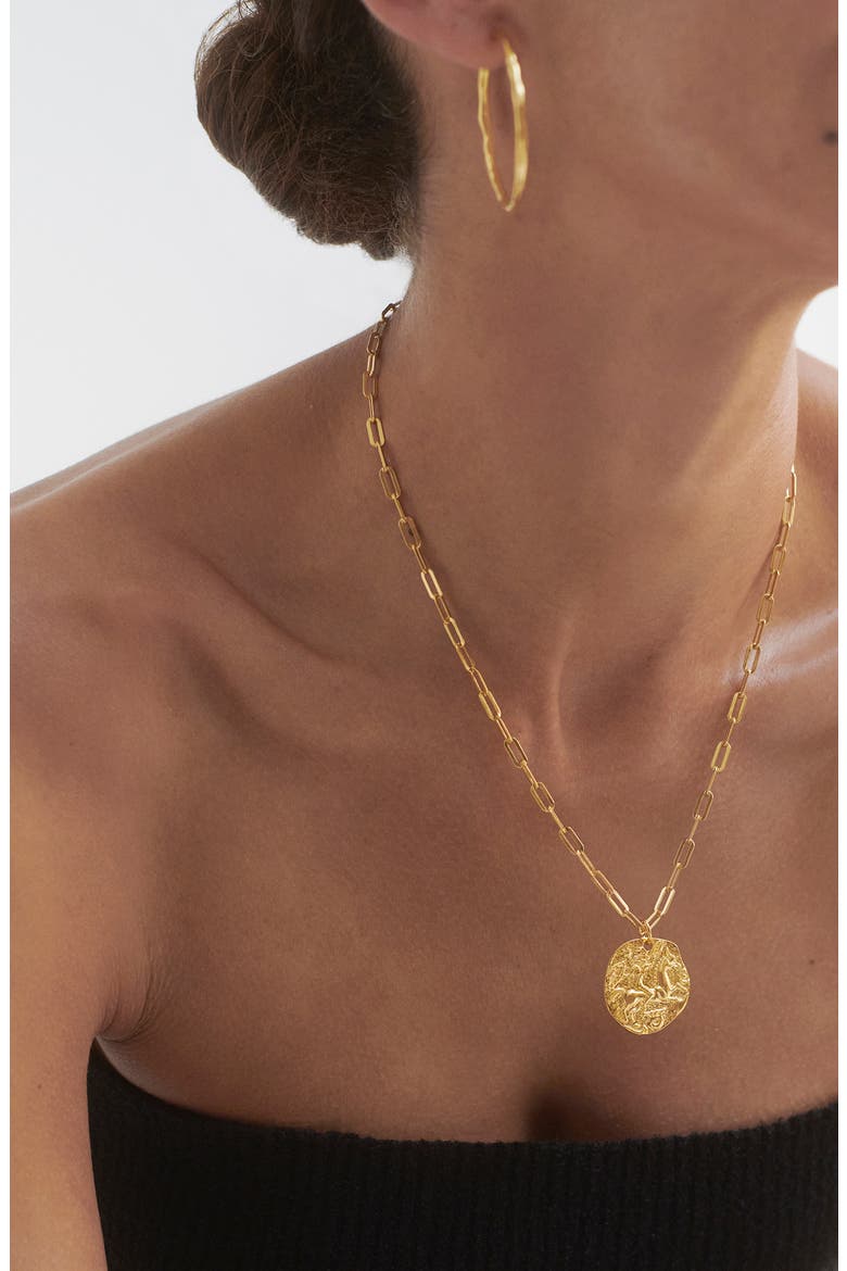 Goddess Coin Pendant Necklace, Alternate, color, 18CT GOLD VERMEIL ON STERLING
