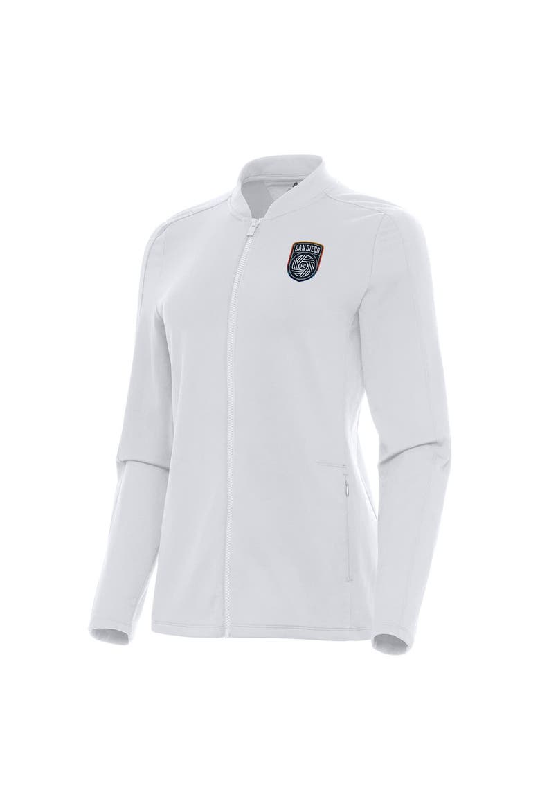 Women's Antigua White San Diego FC Continual Full-Zip Jacket, Alternate, color, White