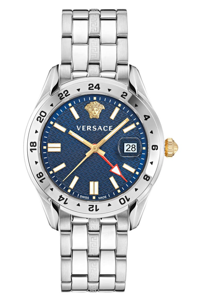 Greca Time Bracelet Watch, 41mm, Main, color, STAINLESS STEEL