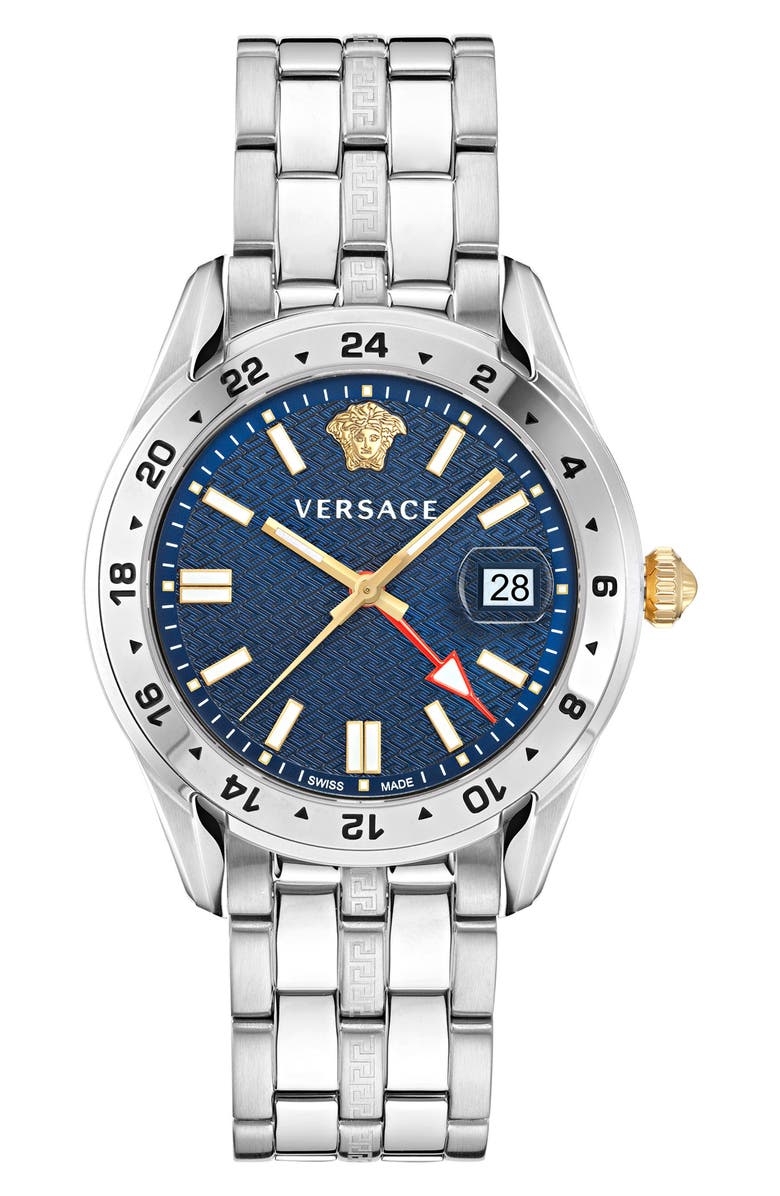Versace Greca Time Bracelet Watch, 41mm, Main, color, 
