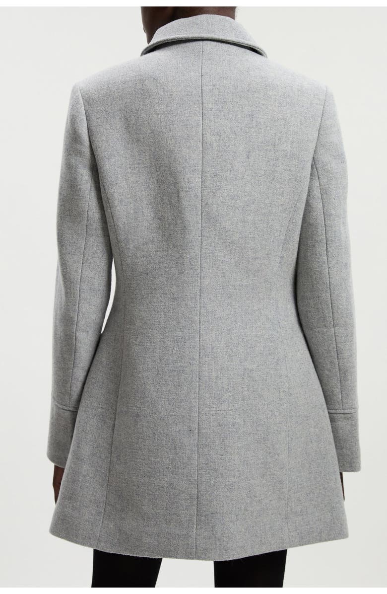 Karen Millen Petite Tailored Knot Detail Midi Coat, Alternate, color, Grey Marl