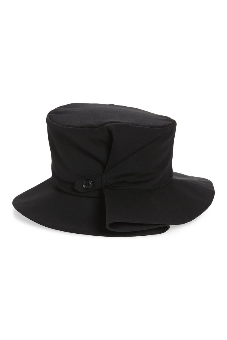 Button Tab Wool Hat, Main, color, BLACK