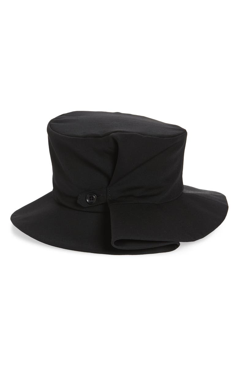 Y's by Yohji Yamamoto Button Tab Wool Hat, Main, color, 
