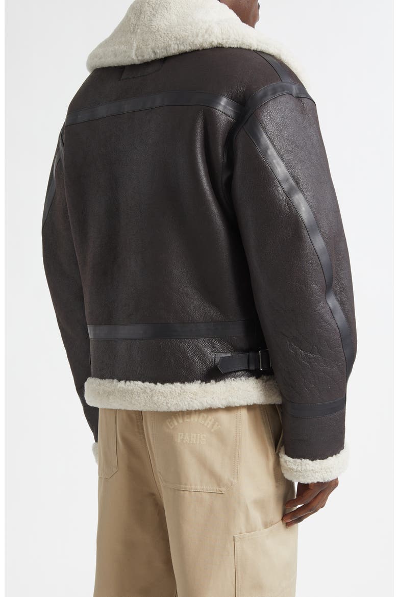 Genuine Shearling Liner Bomber Jacket, Alternate, color, DEEP BROWN
