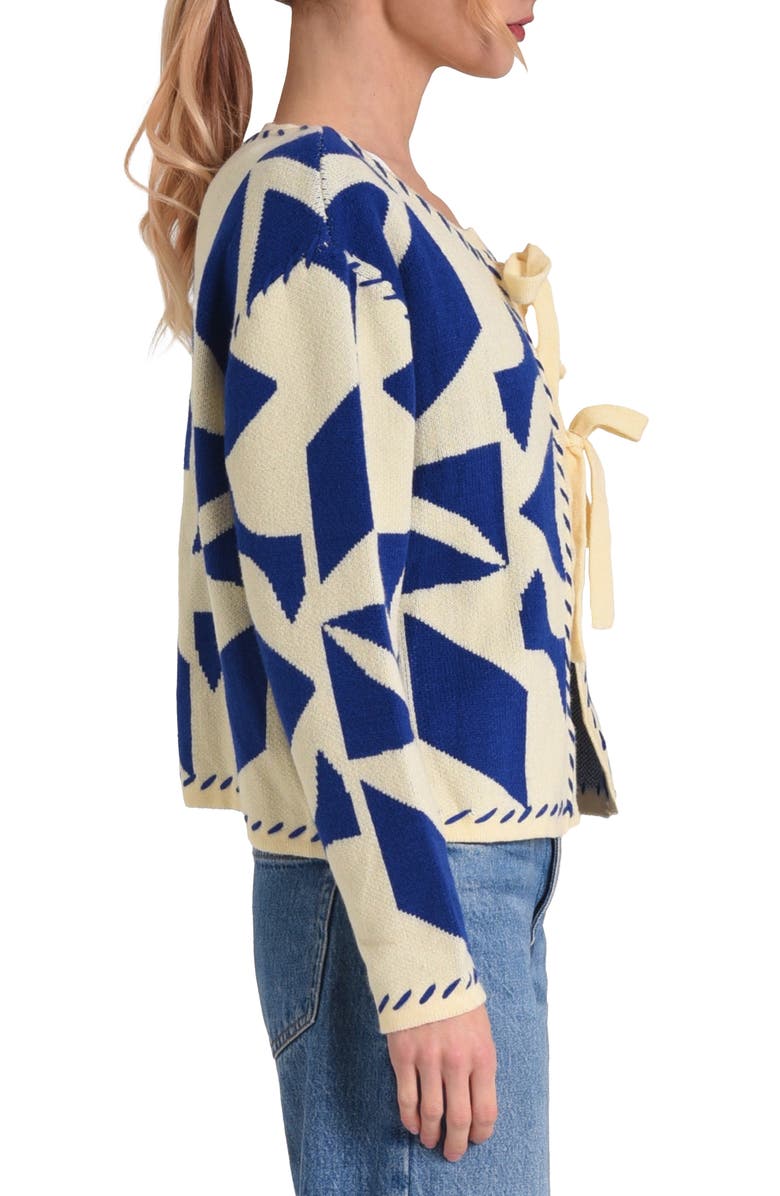 CIEBON Ana Pattern Tie Front Cardigan, Alternate, color, 