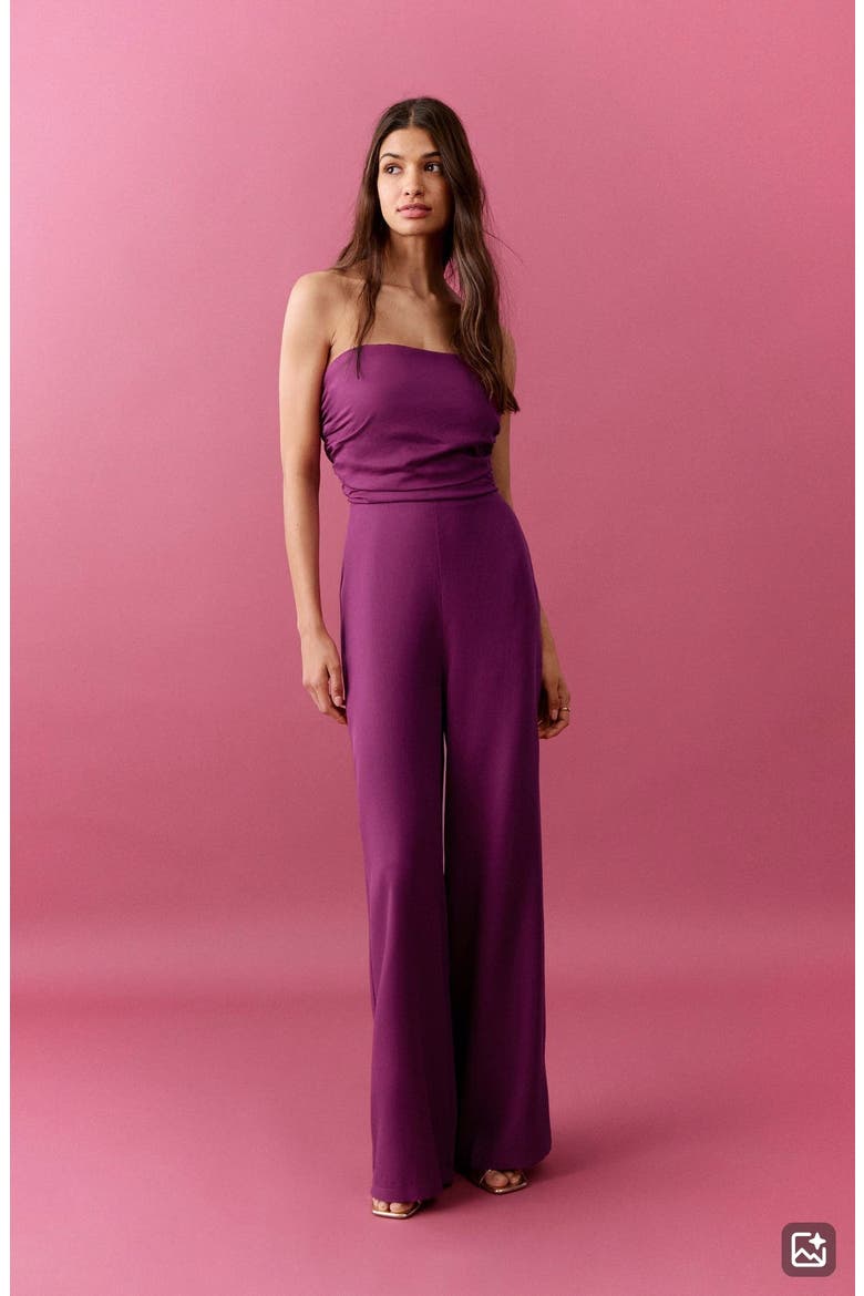 Strapless Wide Leg Jumpsuit, Alternate, color, PINK
