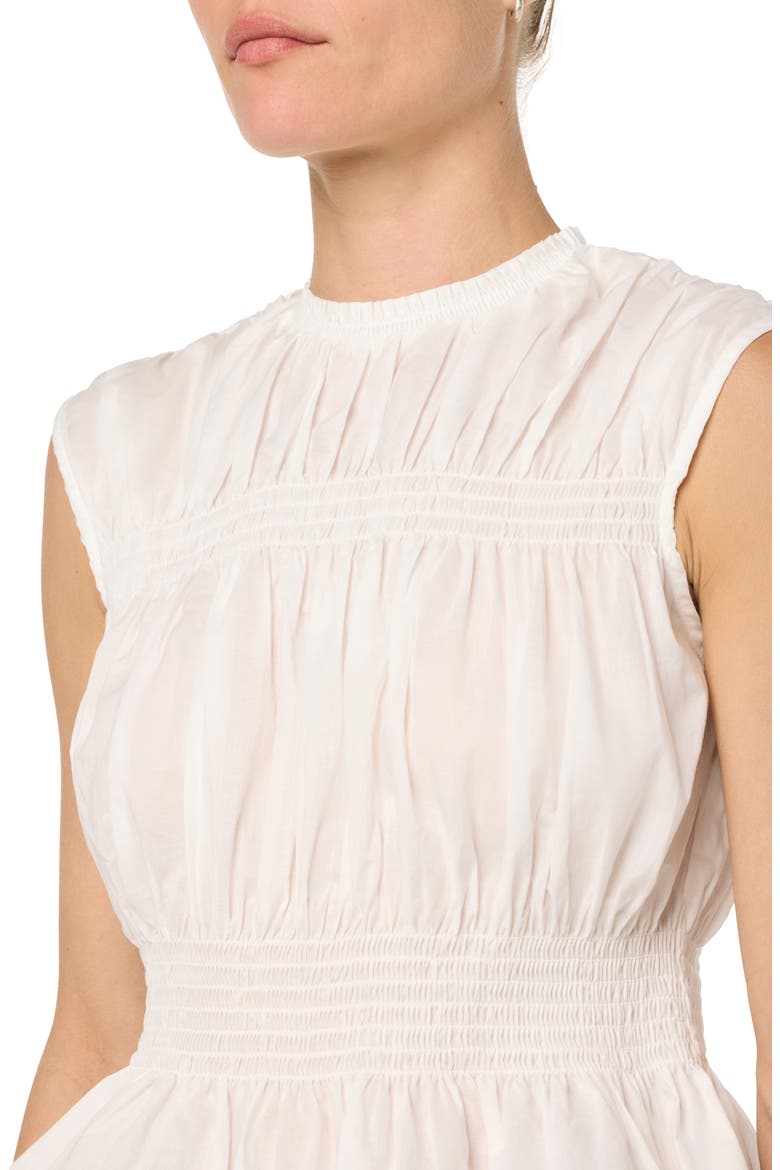 Sleeveless Cotton Voile Peplum Top, Alternate, color, WHITE