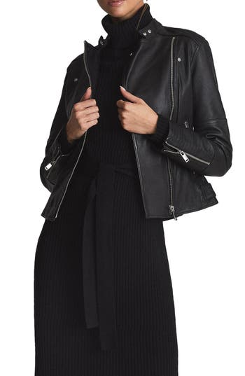 REISS REISS TALLIS LEATHER BIKER JACKET 