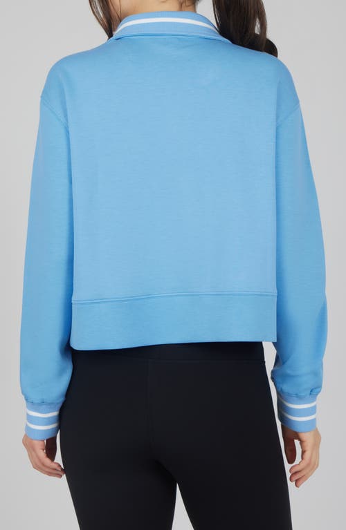 Yogalicious Georgetown Scuba Knit Half-zip Pullover In Little Boy Blue