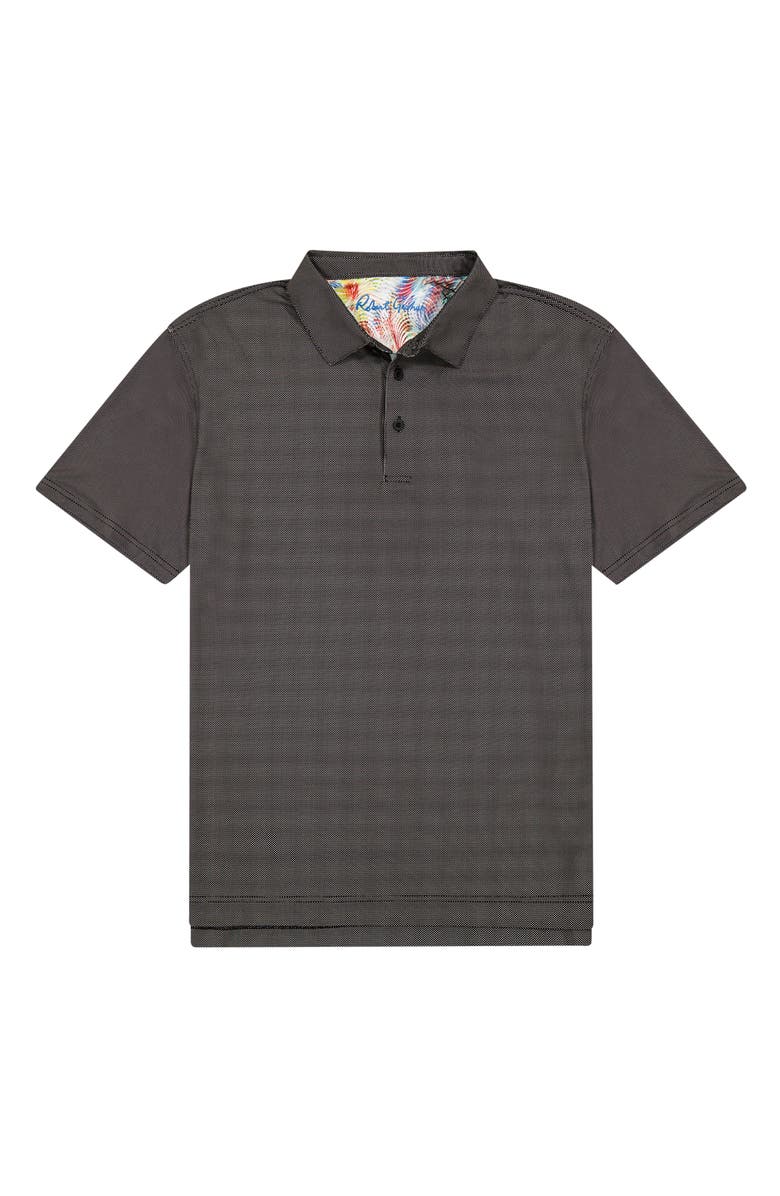 Robert Graham Hyde Bird's Eye Performance Polo, Alternate, color, Black