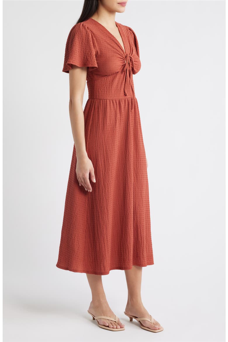 Keyhole Midi Dress, Alternate, color, MARSALA