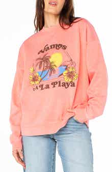 Roxy Line-Up Playa Oversize Graphic Sweatshirt