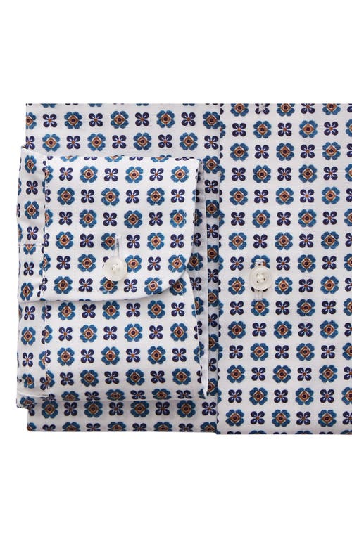 Emanuel Berg Modern Fit Floral Stretch Button-up Shirt In Blue