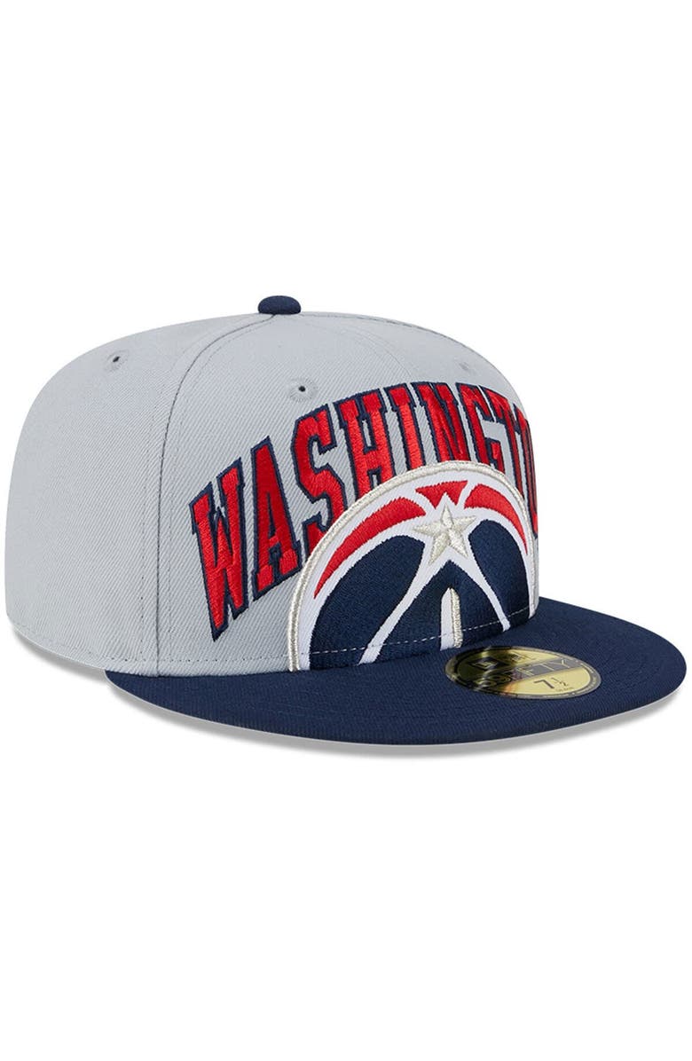 New Era Men's New Era Gray/Navy Washington Wizards Tip-Off Two-Tone 59FIFTY Fitted Hat, Alternate, color, Gray