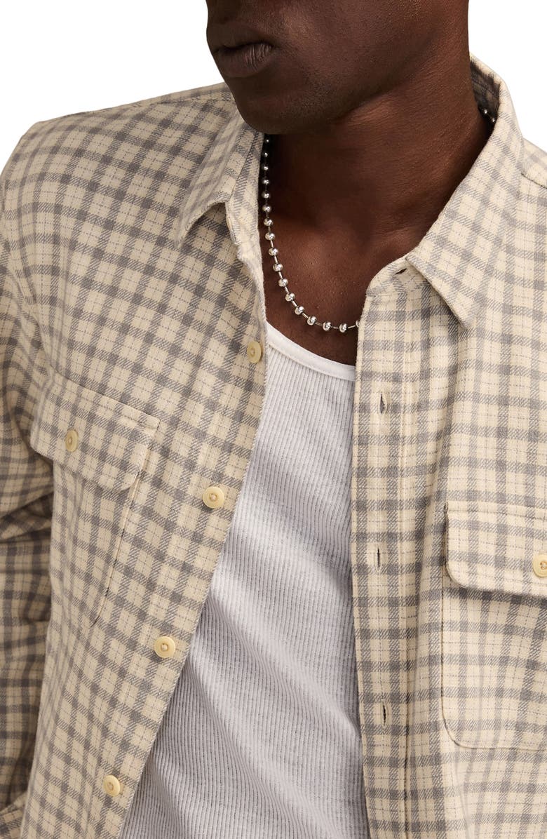 Lucky Brand Humboldt Plaid Twill Utility Shirt, Alternate, color, Grey Multi