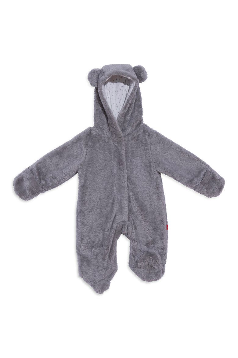 Kids' Magnetic Bears Fleece Bunting, Main, color, GRAY