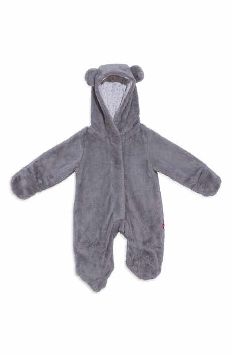 Magnetic Closure Minky Bear Hooded Pram