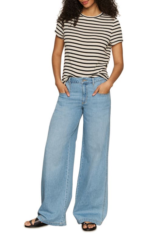 Sanctuary Perfect Texture Stripe Short Sleeve Sweater