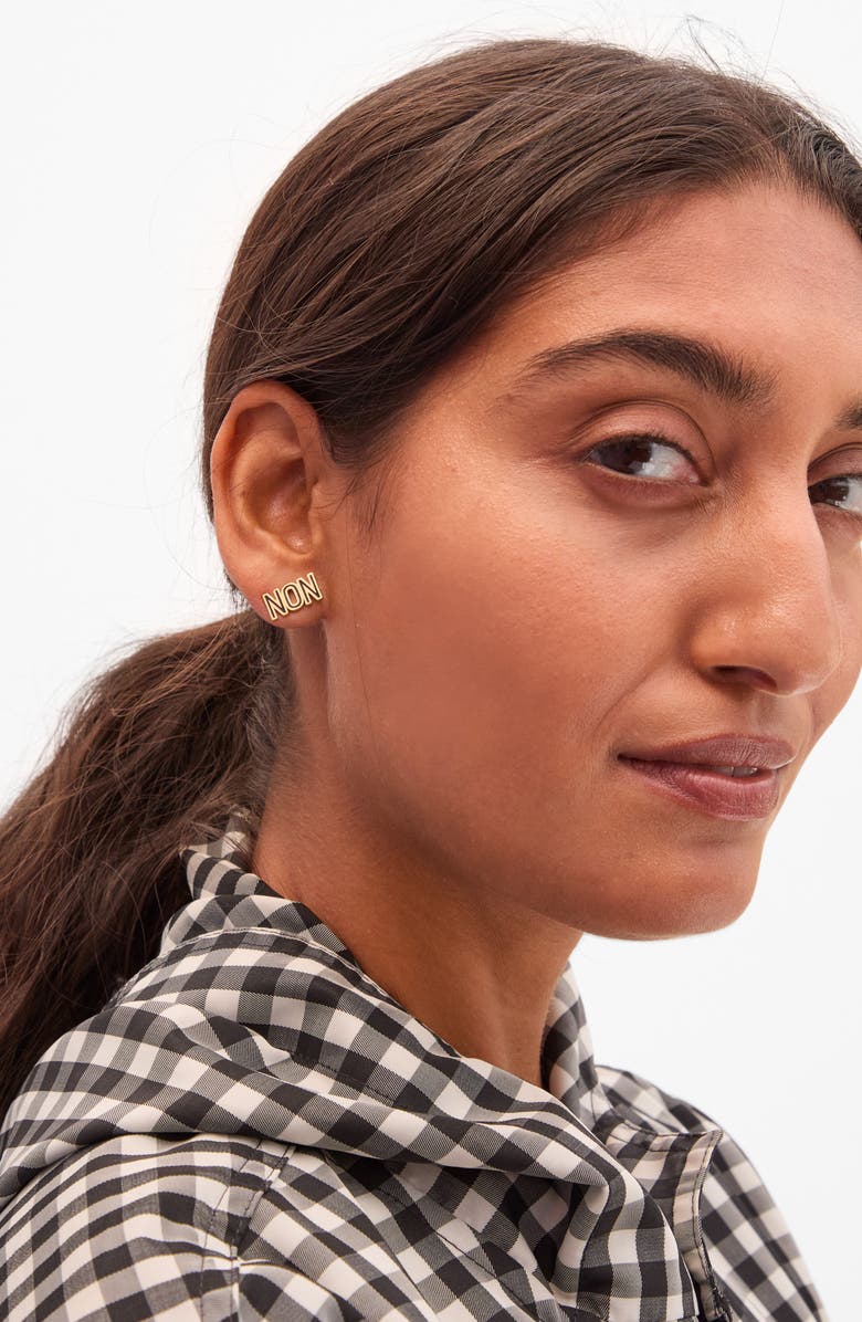 Clare V. Oui Non Mismatched Stud Earrings, Alternate, color, Gold Multi