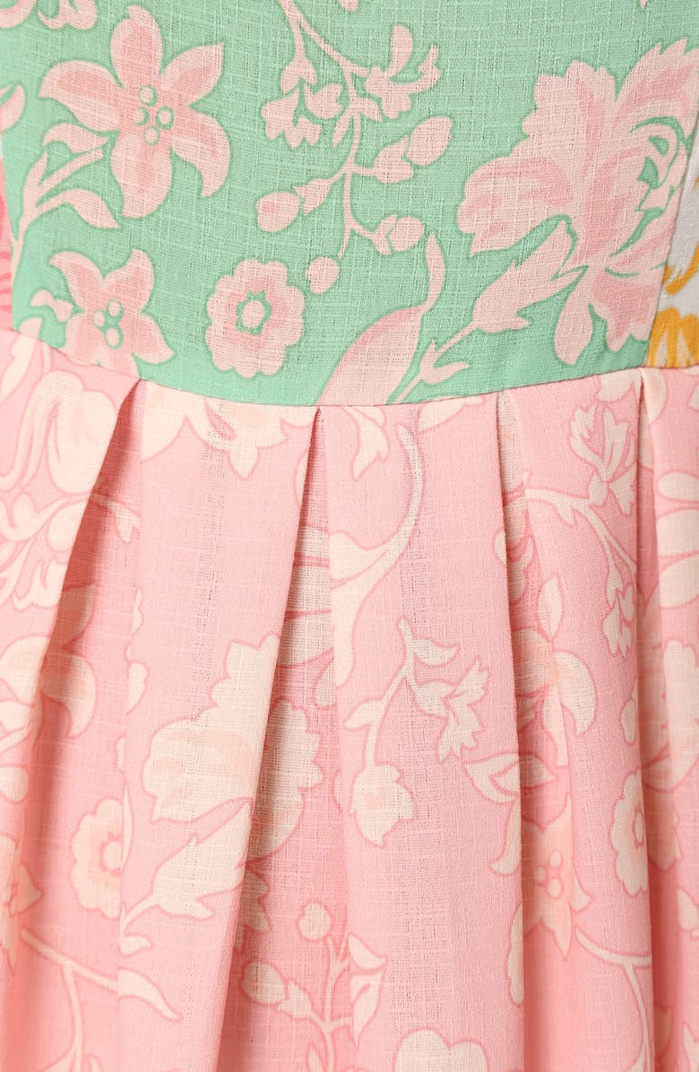 Petal & Pup Shelby Mixed Floral Midi Sundress, Alternate, color, Green Multi