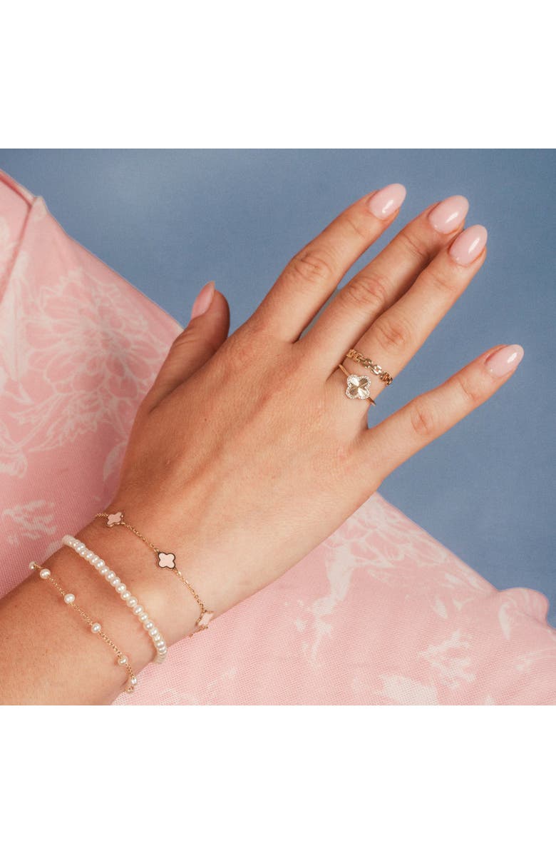 The Lovery Fine Jewelry Square Link Ring, Alternate, color, Yellow Gold