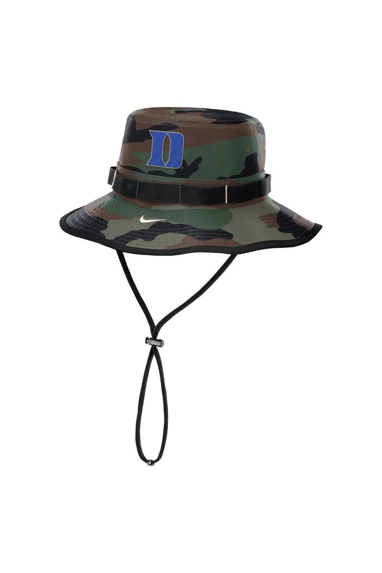 Men's Nike Camo Duke Blue Devils 2025 Military Appreciation Boonie Dri-FIT Bucket Hat, Main, color, Camo