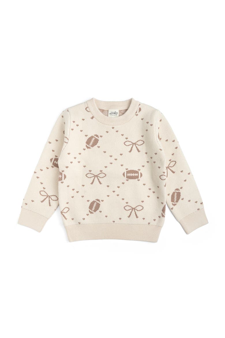 Football Trellis Sweater, Main, color, Ivory