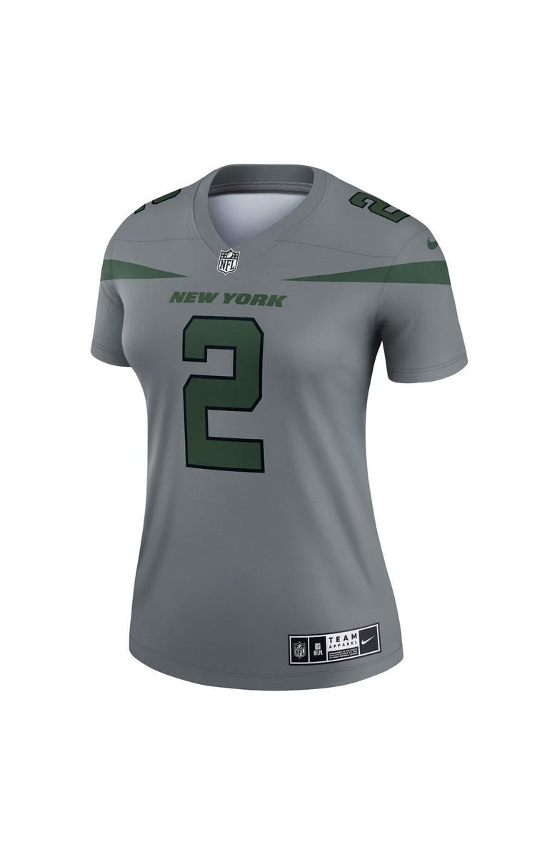 Nike Women's Nike Zach Wilson Gray New York Jets Inverted Legend Jersey, Alternate, color, 
